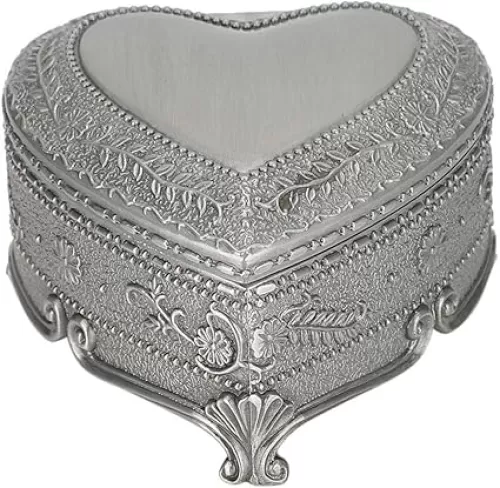 Jewelry Storage Box Jewelry Box Organizer Display Storage Case, Ttrinket Storage Box - Vintage Alloy Embossment Heart Shape Jewelry Container Holder Jewelry Storage Display Box