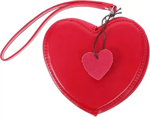 KESYOO Heart Purse Heart Shaped Coin Purse Red Heart Wallet Crossbody Bag Shoulder Bag Wallet