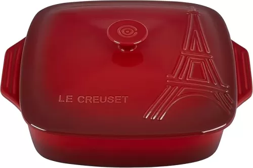 Le Creuset Eiffel Tower Stoneware Covered Square Casserole, 2.5 qt. (9"), Cerise