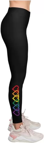 Love Pride Leggings for Women & Teen Girls | LGBTQ+ Equality Gift - Heart Rainbow Tights