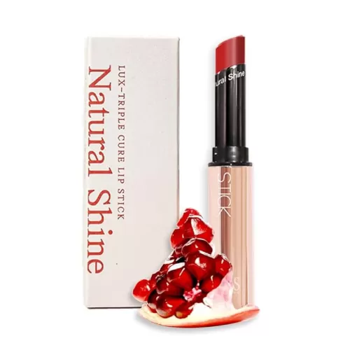 Lux Triple Cure Lipstick Venus (Deep Red) (0.12oz) Natural Tinted Korean Lip Balm, Petroleum/Paraben Free natural ingredients moisturizing + exfoliating + coloring all at once, lip balm hydrating
