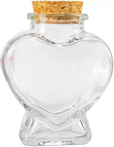 Mini Glass Bottle Heart Shaped Wish Bottle Clear Storage Jars Containers with Cork Wish Bottles Decorative Bottles Decorative Accessories