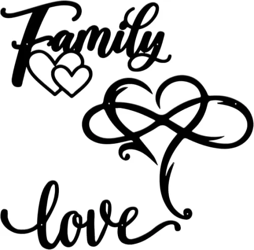Moxweyeni 3 Pcs Metal Wall Decors Family Love Heart Signs Black Metal Wall Arts Hanging Decor for Home Dining Room Kitchen Door Decorations