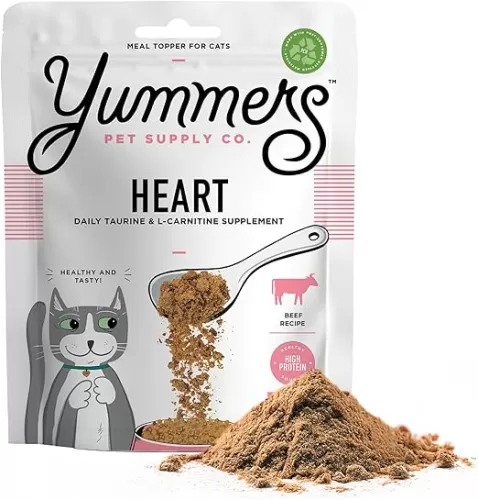 Premium Heart Supplement for Cats, Taurine & L-Carnitine Supplements, Beef Recipe - 4oz. - All-Natural Freeze-Dried Cat Food Supplement Toppers - Flavor Cat Food Topper for Heart Health