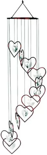 Red Carpet Studios 11026 Spiral Tunes Wind Chimes, Heart, Red/Crystal