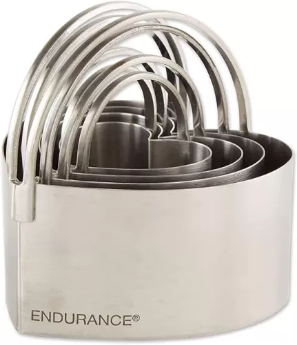 RSVP International Endurance Heart Shape Biscuit Cutters - Stainless Steel, Set of 4 | Nest for Easy Storage | For Cutting Thick or Thin Dough | Professional | Dishwasher Safe
