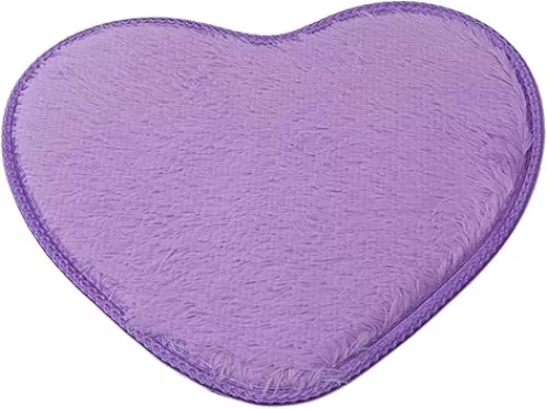 Sevenfly Soft Faux Sheepskin Area Rug Heart Shaped Rug Fluffy Room Carpet for Home Living Room Sofa Floor Bedroom, Purple 60 * 70