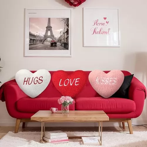 Soaoo 3 Pcs Valentine‘s Day Pillows 11.8