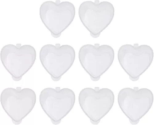 SOIMISS Clear Container Heart Cup 100PCS Heart Shaped Containers Empty PP Storage Small Transparent Box with Lids Clear Container Heart Cup