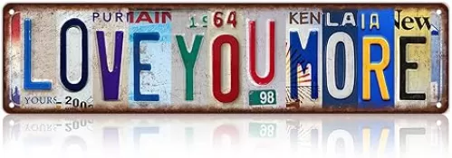 Vintage Love You More Wall Decor Street Signs Home Bar Coffee Metal Tin Signs 16 x 4 Inches