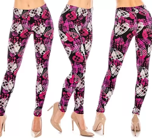 Women's Premium Butter Soft Patterned Leggings - One Size (Stitches from The Heart)