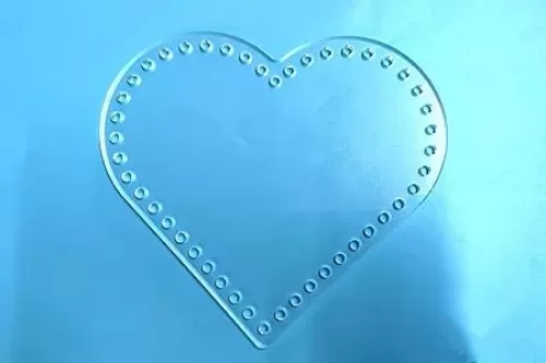 YongPan 2PCS Clear Acrylic Heart Sheets for DIY Crochet Bag, Hand-Woven Bags (2pcs)