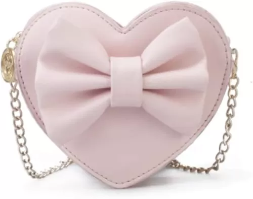 ZGMYC Cute Heart-shaped Crossbody Purse Bowknot Shoulder Bag Satchel for Little Girls Toddlers