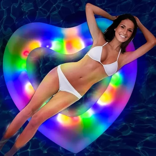 ZHUYNXIR Heart Swimming Pool Float Loungers Tube, Water Fun Beach Party Toys for Kids，Birthday Scene Layout Props.