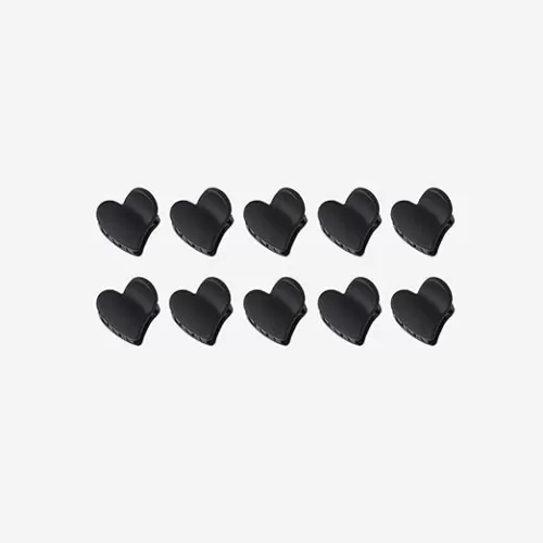 10pcs Black Heart Small Hair Clips - Exquisite Cute Mini Matte Designs Heart Hair Accessories Sweet&Cool Small Bangs Claw Clips Mini Claw Hairpin Clips Heart Hair Accessories for Valentines