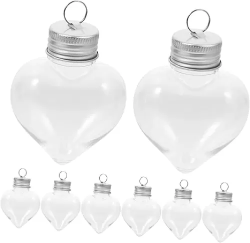 10pcs Heart-shaped Candy Bottles Christmas Drink Bottles for Tree Multi-functional Decorative Containers