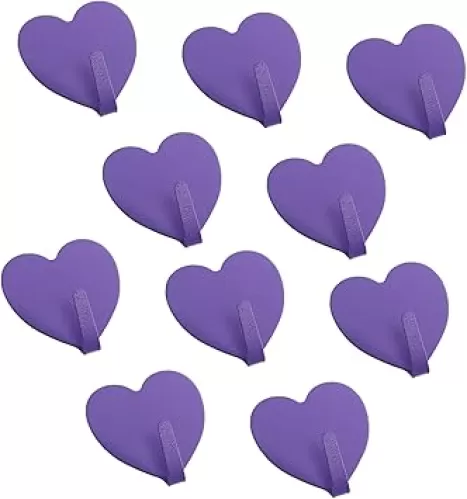 10pcs Pink Heart Shaped Wall Hooks Self-Adhesive Iron Hangers No Trace Hooks for Bedroom Living Room Kitchen