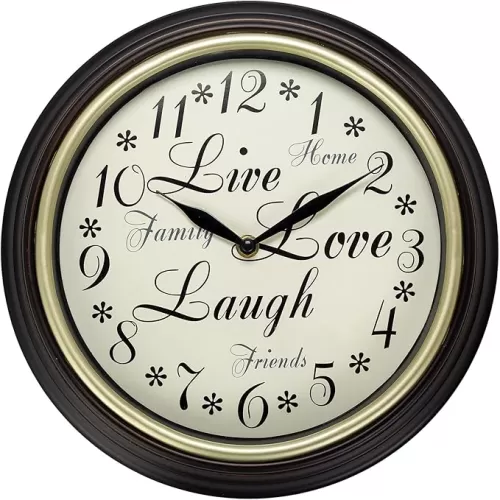 12 Inch Live Laugh Love Quality Quartz Battery Operated Easy to Read Home/Office/Kitchen/Classroom/School Clock Class 13910 0