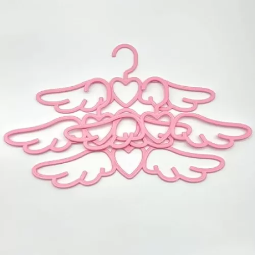 12 Pack Skirt Hangers for Women Multifunctional Clothes Hanger for Pants Shorts Underclothes Plastic Heart Hangers Cute Space Saving Hangers for Outside Closet (Pink)