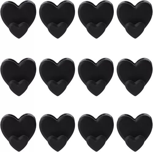 12Pcs Hanger Connector Hooks, Heart Shape Clothes Hanger Connector Hook, Stackable Hanger Clips, Space Saving Hangers for Heavy Duty Clothes Closet
