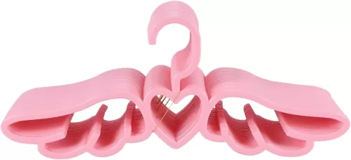 20 Pcs Fly Angel Plastic Clothes Shirt Hanger, Cute Pretty Pink Loving Heart Scarf Underwear Hanger Rack