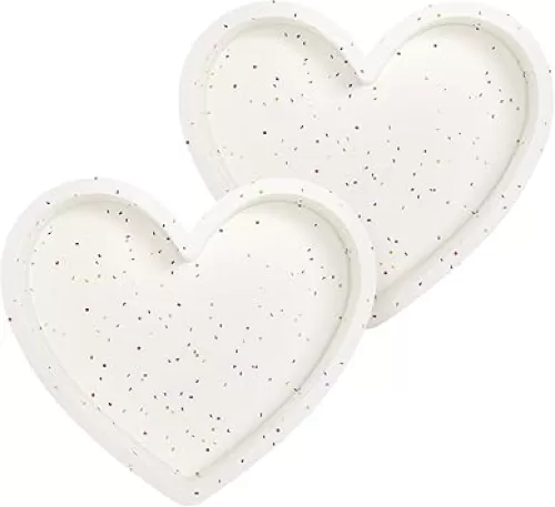 6 Inch Silicone Heart Shaped Cake Pans 2 Pcs Small Heart Cake Pan Set Nonstick Silicone Heart Molds for Baking (Cream)