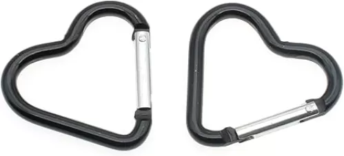 6 Pcs Heart Shaped Snap Hook Aluminum Heart Key Ring Keychain Clip for Backpack Key Purse Straps