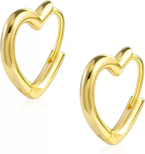 14K Gold Heart Hoop Earrings for Women Girls Small Hoop Earrings Hypoallergenic Heart Huggie Hoop Earring Gold Cartilage Earings Jewelry for Women Girls