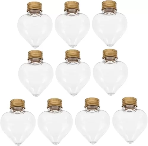 Adorable Christmas Tree Ornaments 10pcs Heart-shaped Bottle Pendants for Drinks