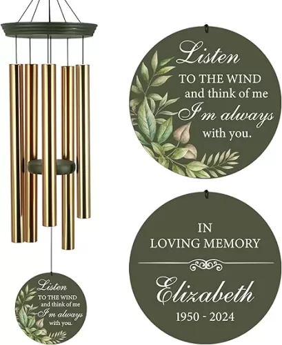 ASTARIN Memorial Deep Tone 36" Wind Chimes, Personalized Name Sympathy Wind Chime, in Memory of Loss Mom Loved One, Large Deep Tone Bereavement Windchimes for Outdoors Outside Patio Clearance