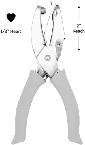 Bira Craft Extra Length 2 inch Reach Hand Punch, Valentine