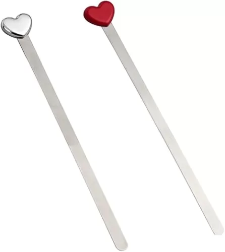 Bookmarks Love Heart Shaped Metal Bookmark Reading Book Markers Gifts for Women, Kids, Teens Girls, Readers and Book Lovers Pack of 2