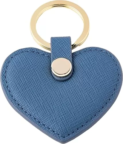 Bozok Saffiano Leather Heart Shaped Key Holder Genuine Leather Keychain