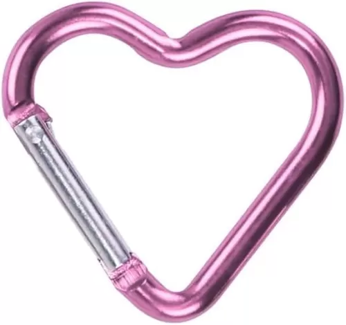 Carabiner Clip, Heart Shaped Climbing Buckle, Aluminum Alloy Heavy Duty Keyring Hook for Camping Fishing Hiking Traveling Aluminum Key Chain Clip Accessories