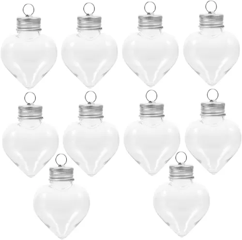 Christmas Tree Decor Heart-shaped Bottle Charms 10 Pack Decorations Green Candy Decor Juice Bottle Decorations