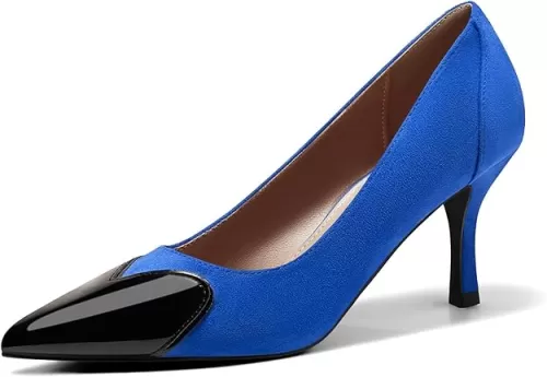 Coutgo Womens Closed Pointed Toe Pumps Heart Stiletto High Heels Wedding Bride Dress Shoes