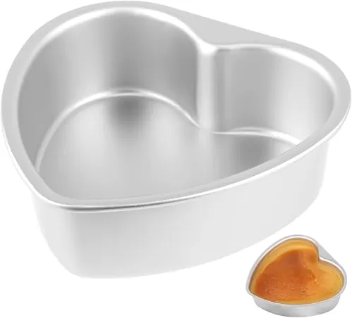 DECHOUS 7 Inch Heart Cake Pan: Non-stick Aluminum Heart Cake Molds for Baking - Mother's Day Wedding Party Cupcake Tin for Couple, Women, Baking Enthusiasts - Easy Release and