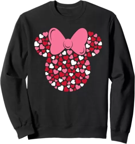 Disney Minnie Mouse Icon Pink Hearts Valentine's Day Sweatshirt