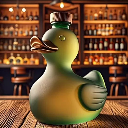 Funny Whiskey Duck Decanter – 17oz Unique Glass Alcohol Bottle | Hilarious Creativity animal Flask for Scotch, Vodka, Tequila – Novelty Bar Gift for Pet & Whiskey Lovers
