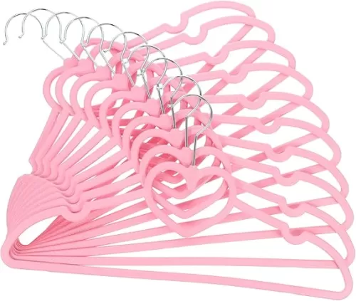 Hangers 50 Pack Practical Hangers ABS Hangers, Non- Slip Clothes Hanger 10 Pack with Color and Heart Pattern, Suitable for Coat, Shirt, Dress, Trousers, Tie Suit Hanger Kids Hangers