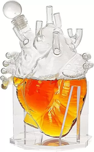 Heart Decanter Whiskey & Wine Decanter Set, Organ Aerator, Gift for that Someone You Love, Gift For Doctors, Cardiothoracic Surgeons, Nurse, Pre-Med, Adults (750 ML)