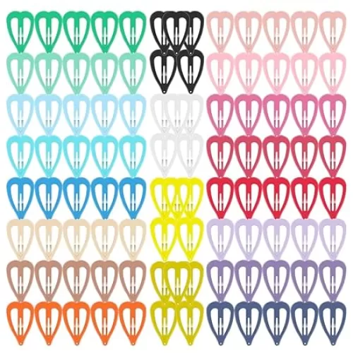 heart Hair Clips for Toddlers, Colorful Cute Lovely Non-slip Hair Barrettes Hair Accessories for Women Girls（100 Pcs ）