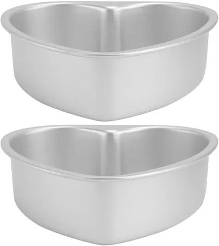 HOMSFOU 2pcs Heart Cake Mold Heart Shaped Cupcake Cup Heart Shaped Baking Pan Heart Cake Pan Cake Pans for Baking Bread Baking Tray Pullman Loaf Tin Pizza Pan Mini Decorate Aluminum Alloy