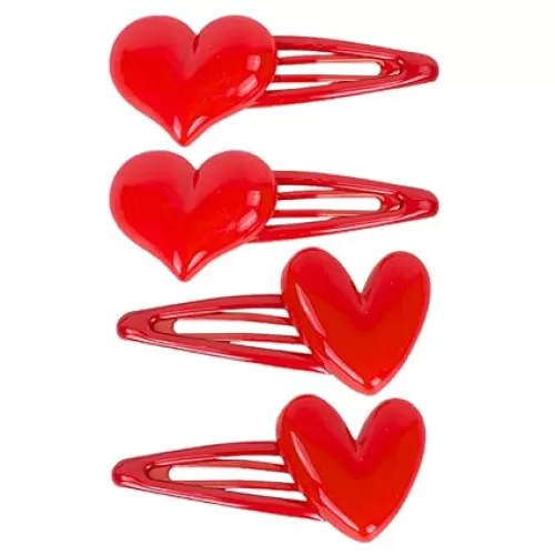IKOLA 2.4 Snap Hair Clips Red Heart Valentine's Day Hair Clips Hair Pins Hair Accessory Metal Snap Clip Hair Barrettes for Gilrs Women Kids