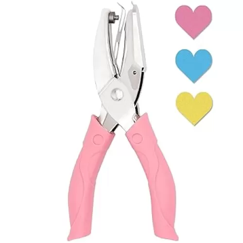Jeemiter Heart Shaped Hole Punch Paper Punchers Soft-Handled Paper Cutter for DIY Craft Tags Clothing Ticket Scrapbook Tool (1/4 Inch Heart Shape Hole)