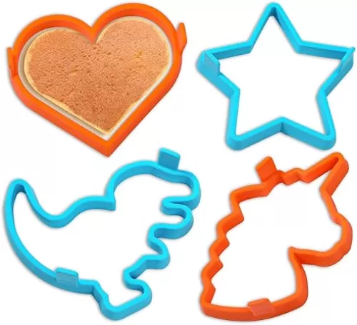 Kamehame Silicone Pancake Molds for Heart, Star, Dinosaur, Unicorn Shape Pancakes, 4 Pack Nonstick Pancake Shaper for kids, Fun Cake Ring Mold for Griddle Cooking