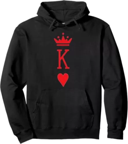 King of Hearts Playing Cards Gear For Boys & Men Pullover Hoodie