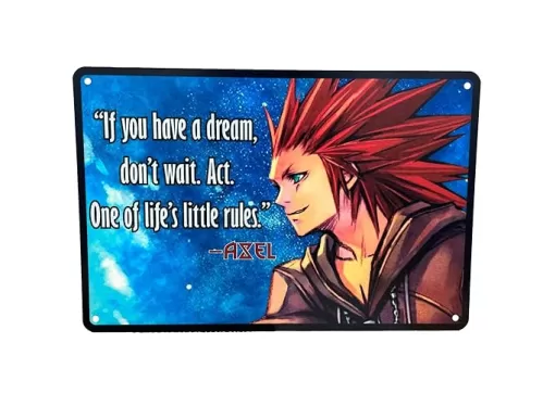 Kingdom Metal Hearts Signs - Motivational Hearts Kingdom Poster - Sora - Axel - Kingdom gift Hearts - Gamer Gifts - Wayfinder - Gamer Decor (Axel)