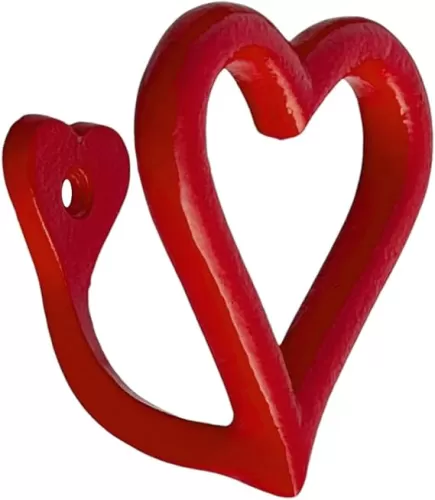 Living Ideas Cast Metal Heart Wall Hook Handmade Bathroom Towel Hook Modern Farmhouse Coat Hanger Wall Mounted Heavy Duty Hook for Towel, Plant, Pots, Mug & Hats Classic Style Kitchen Towel Hook