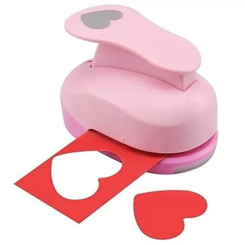 LOONENG 2 Inch Heart Punch, 50mm Heart Lever Action Craft Punch, Heart Shaped Hole Punch for Paper Crafts, Weddings, Cardstock, Gift Wrapping, Greeting Cards and Scrapbooks